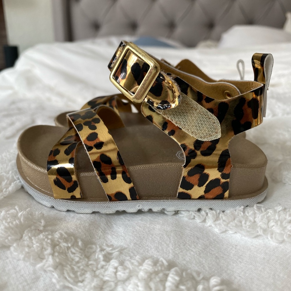 First Steps leopard sandals